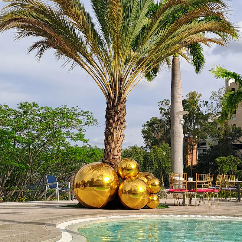 Golden Color Inflatable Mirror Ball Reusable Big Bubble Balloon-ubackdrop