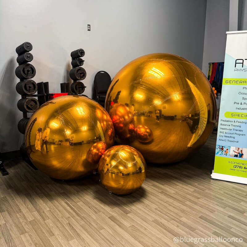 Golden Color Inflatable Mirror Ball Reusable Big Bubble Balloon