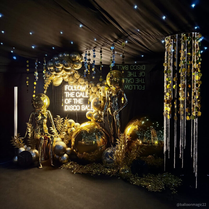 Golden Color Inflatable Mirror Ball Reusable Big Bubble Balloon-ubackdrop