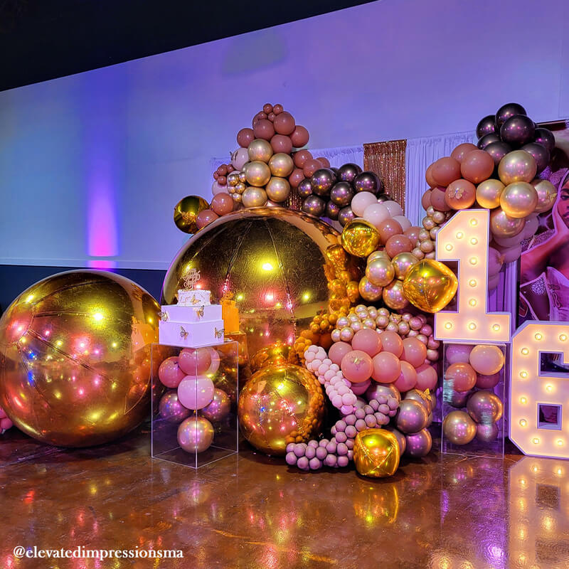 Golden Color Inflatable Mirror Ball Reusable Big Bubble Balloon-ubackdrop
