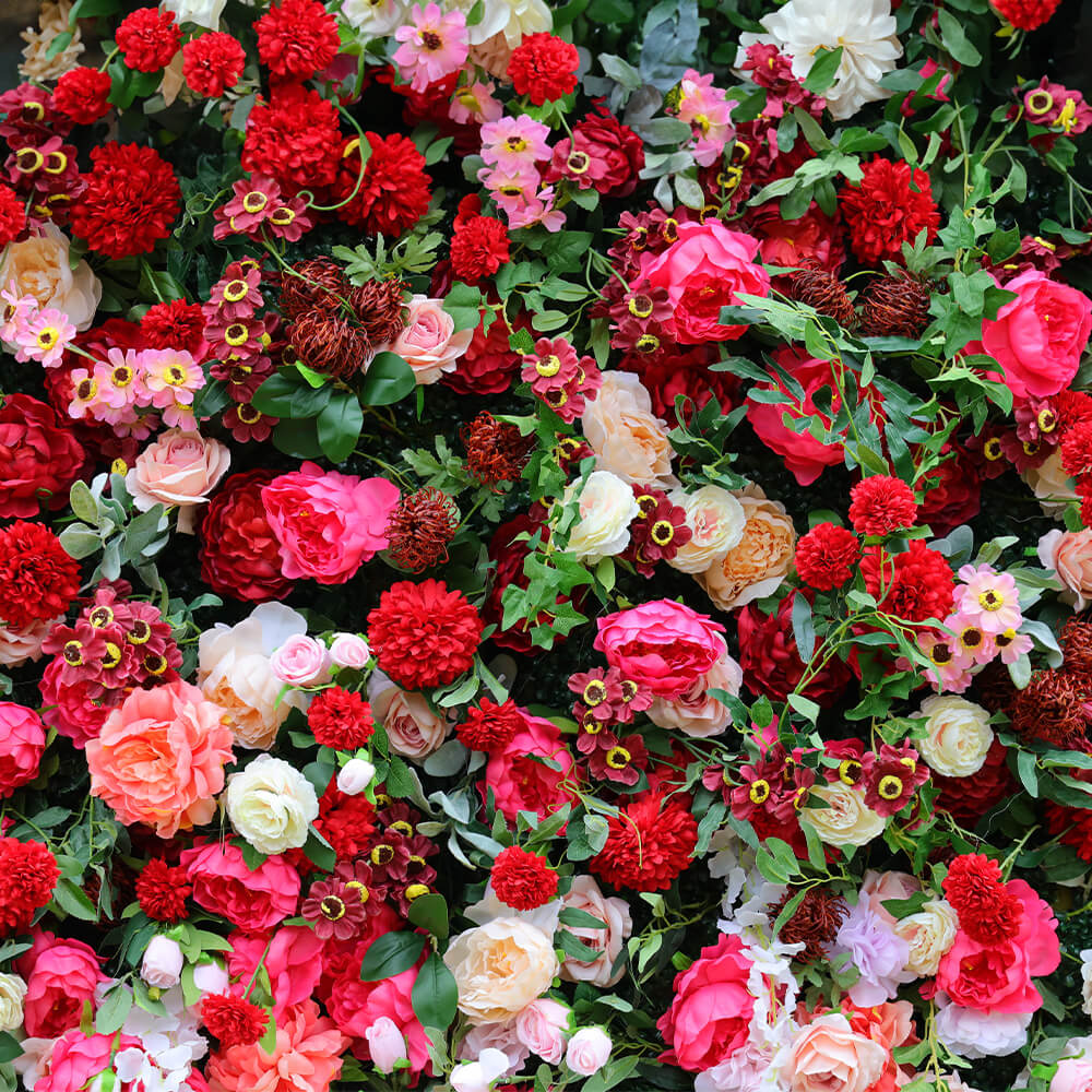 Red artificial flowers discount