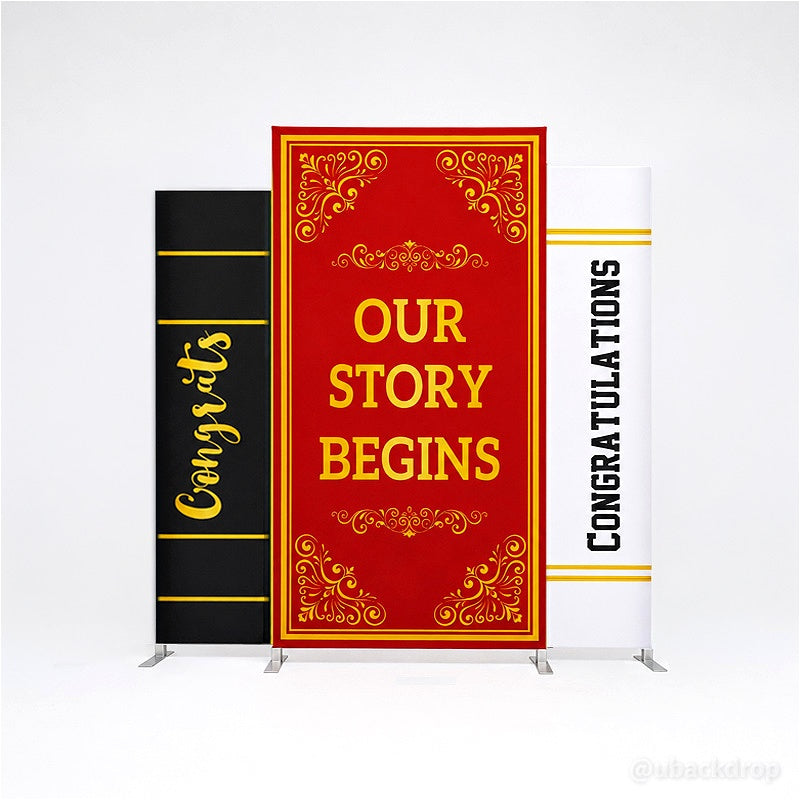 Class of 2026 Vintage Book Style Library Theme Graduation Backdrop Fabric Covers-ubackdrop
