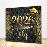 Custom Black & Gold Graduation Backdrop - Designed, Printed & Shipped
