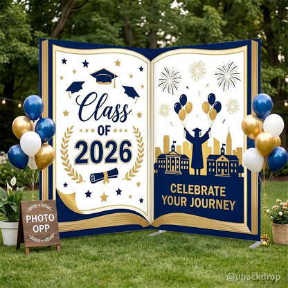 8x8ft Open Book-Shaped Frame Stand For Baby Shower And Graduation Party-ubackdrop