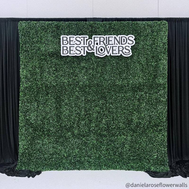 8x8ft Green Artificial Hedge Flower Wall Backdrop for Wedding, Baby Shower, Jungle Wild Theme Party-ubackdrop
