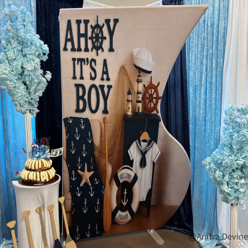 4x7ft Half Vase Backdrop Metal Frame Stand for Birthday Event Decoration-ubackdrop