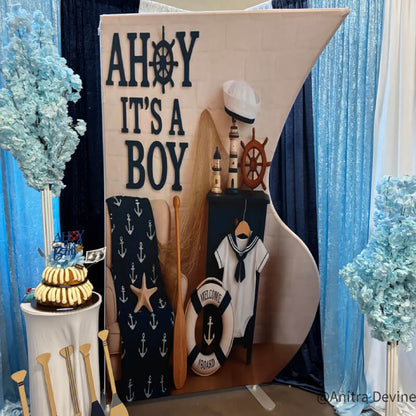 4x7ft Half Vase Backdrop Metal Frame Stand for Birthday Event Decoration-ubackdrop