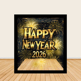 6.5x7.5ft Happy New Year Photo Booth Golden Fireworks in the Night Box