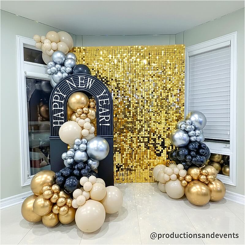 Gold Shimmer Wall Panels – Easy Setup Wedding/Event/Theme Party Decorations-ubackdrop