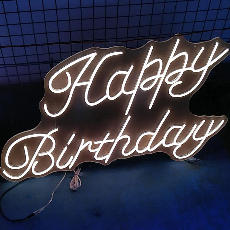 Happy Birthday LED Neon Sign Resuable Party Decoration Backdrop-ubackdrop