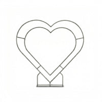 8ft Party & Hoop Balloon Double Layer Heart Shape Loop Flower Arch Photo Booth Backdrop Stand Heart Backdrop