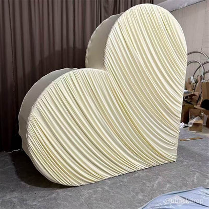 3D 8x8ft Double Layer Side Laying Heart for Party Decor Backdrop Stand-ubackdrop