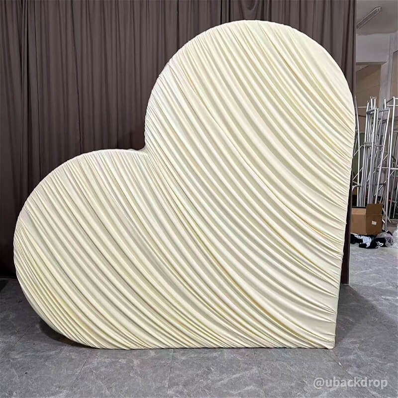 3D 8x8ft Double Layer Side Laying Heart for Party Decor Backdrop Stand-ubackdrop