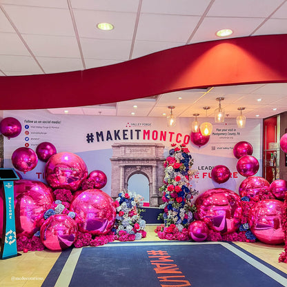 Hot Pink Inflatable Mirror Ball Reusable Big Bubble Balloon-ubackdrop