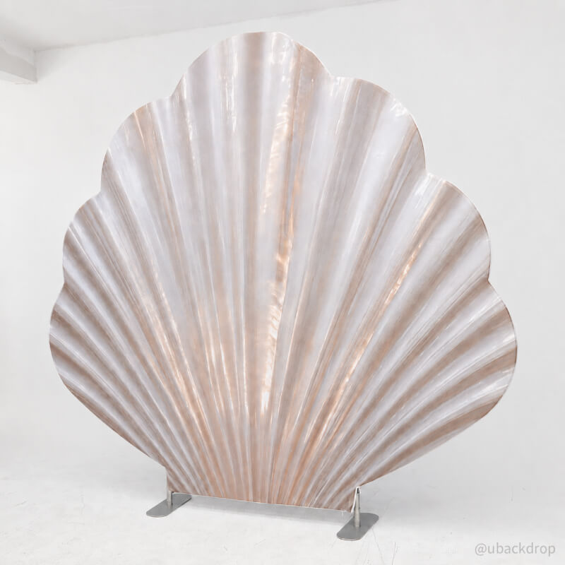 9.7x9ft Seashell-Shaped Metal Backdrop Stand for Mermaid & Under the Sea Party Decor