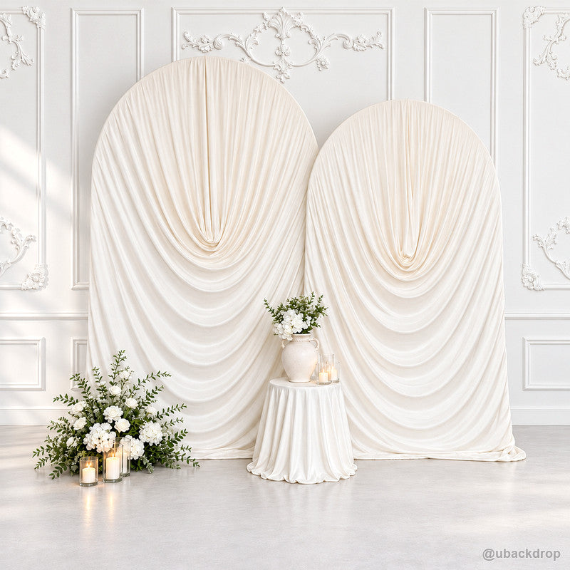 Natural White Cowl Draped Chiara Arch Backdrop Cover – ubackdrop