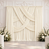 Ivory Double-Layer Backdrop Draping Panels with Rod Pocket