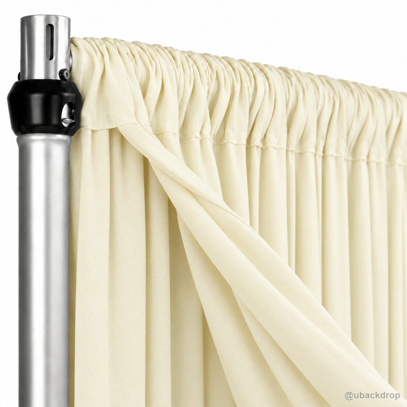 Ivory double layer drape stand with swag fabric detail