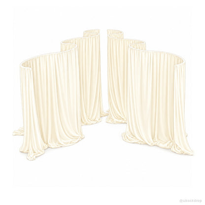 Ivory wavy drapery backdrop party stand wedding event display