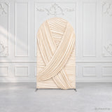 Ivory White Crisscross Draped Arch Backdrop Cover