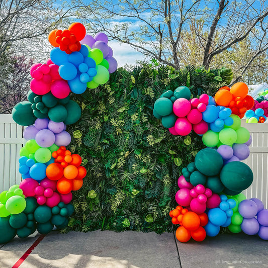 Green Tropical Jungle Fabric Artificial Flower Wall Backdrop Party Decor