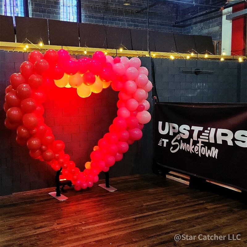 6.5ft Party & Hoop Balloon Heart Shape Loop Flower Arch Photo Booth Backdrop Stand Heart Backdrop-ubackdrop