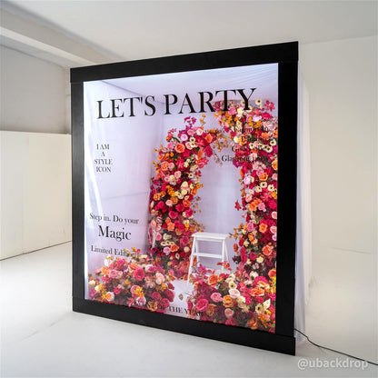 6+7FT Pink & Orange Horned Flower Arch Floral Backdrop for Colorful Party Decor-ubackdrop