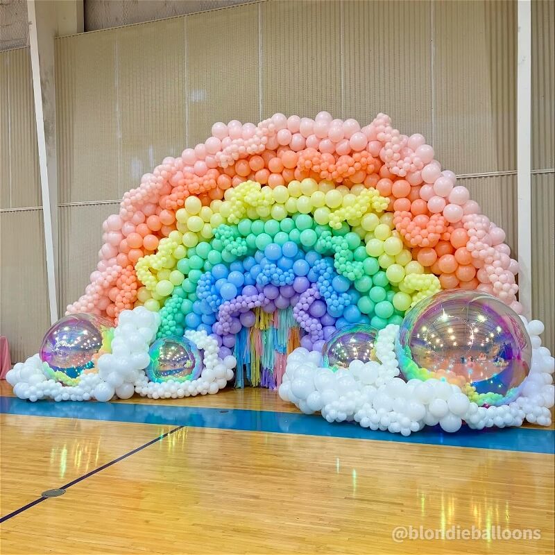 Rainbow Color Inflatable Mirror Ball Reusable Big Bubble Balloon-ubackdrop