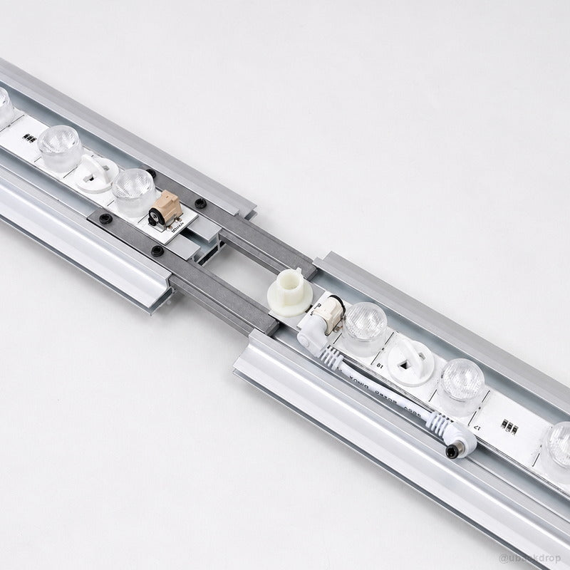 LED light box backdrop rail bulb hardware detail