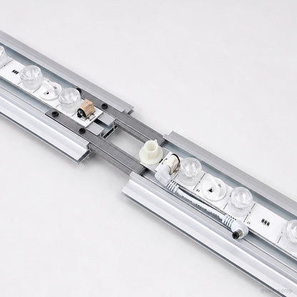 LED light box backdrop rail bulb hardware detail