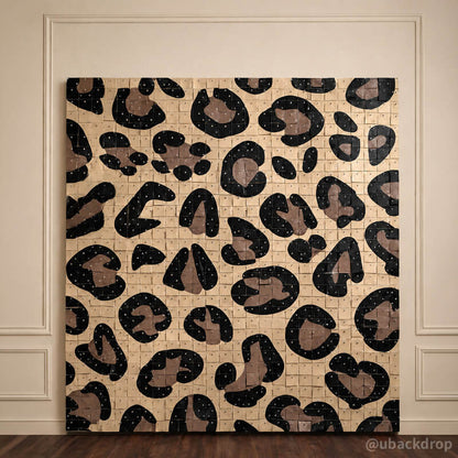 Khaki Leopard Shimmer Wall Panels – Easy Setup Wedding/Event/Theme Party Decorations-ubackdrop