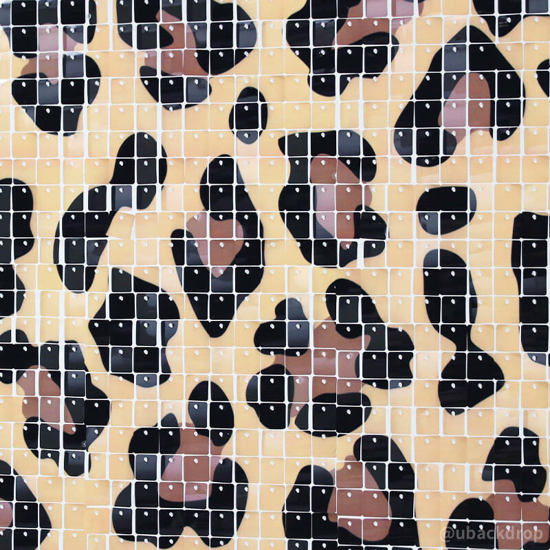 Khaki Leopard Shimmer Wall Panels – Easy Setup Wedding/Event/Theme Party Decorations-ubackdrop