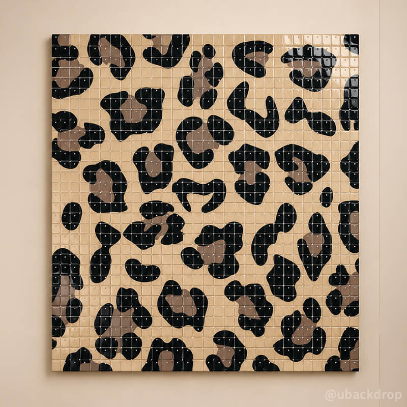 Khaki Leopard Shimmer Wall Panels – Easy Setup Wedding/Event/Theme Party Decorations-ubackdrop