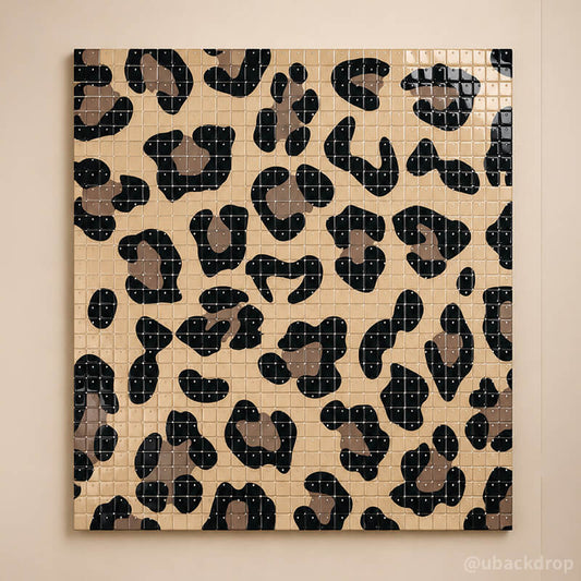 Khaki Leopard Shimmer Wall Panels – Easy Setup Wedding/Event/Theme Party Decorations-ubackdrop