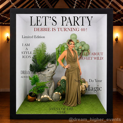 Lets party tropical birthday backdrop event display