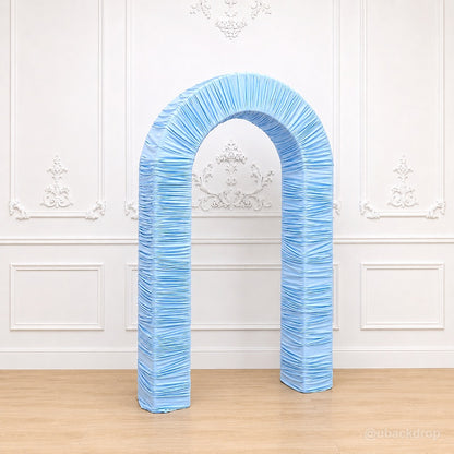 4.3x7ft 3D Dual-Tube Ruched Fabric Cover Arch Stand for Event Decor-ubackdrop
