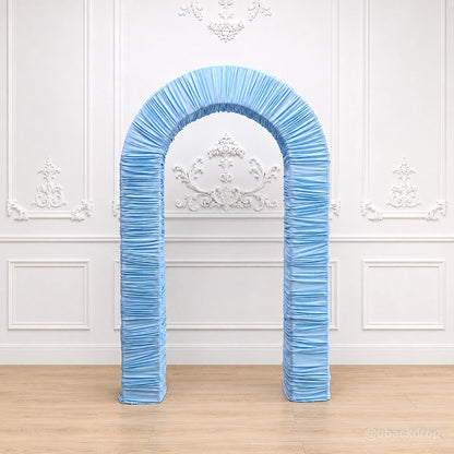 4.3x7ft 3D Dual-Tube Ruched Fabric Cover Arch Stand for Event Decor-ubackdrop