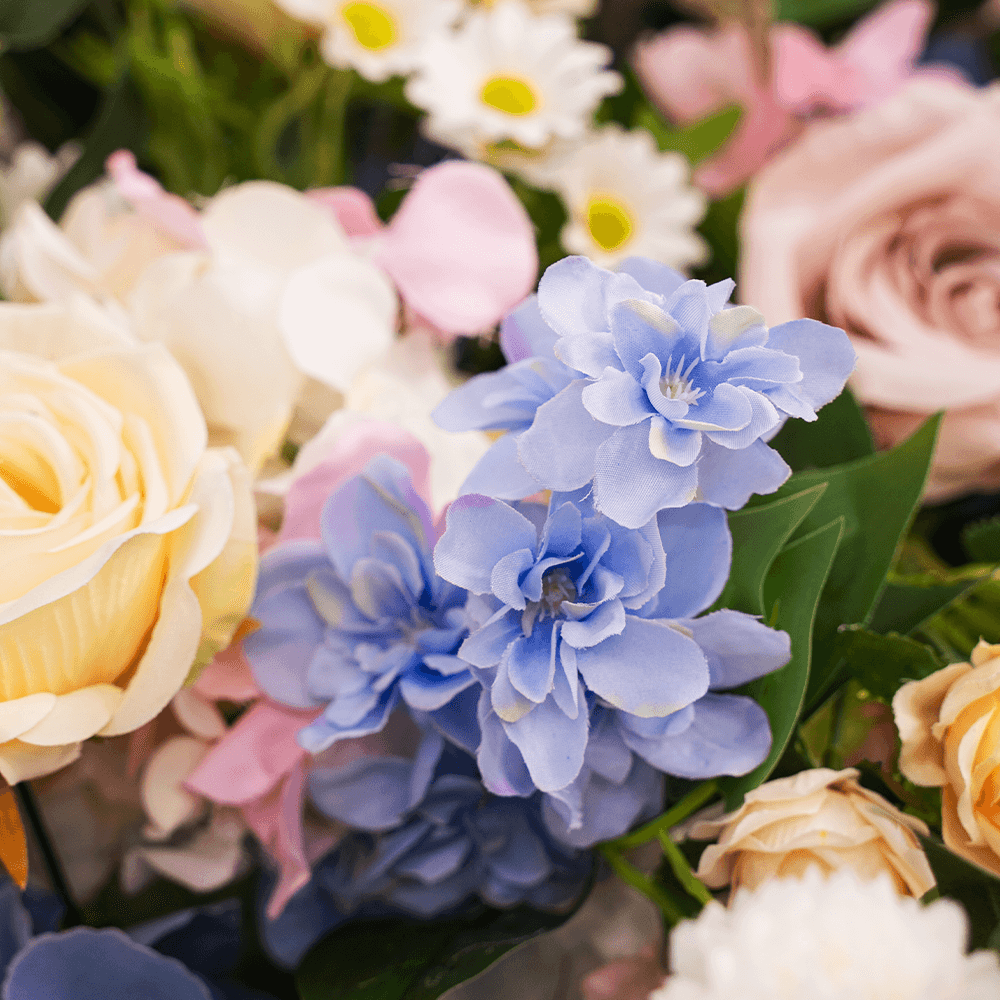 Luxury Pink & Blue Artificial Flower Runner for Wedding Decor-ubackdrop