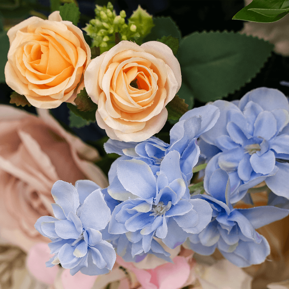 Luxury Pink & Blue Artificial Flower Runner for Wedding Decor-ubackdrop