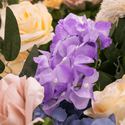 Luxury Pink & Blue Artificial Flower Runner for Wedding Decor-ubackdrop