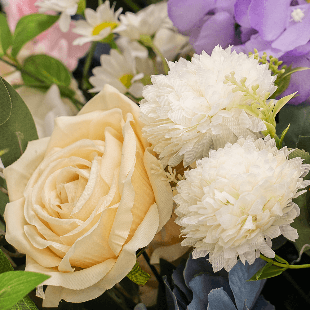 Luxury Pink & Blue Artificial Flower Runner for Wedding Decor-ubackdrop