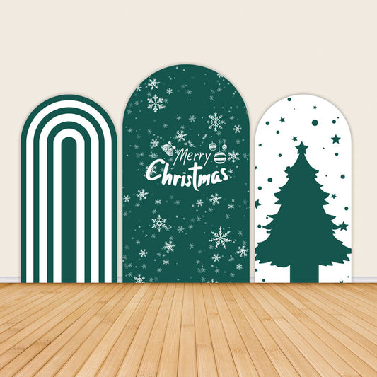 Minimalist Green Christmas Tree Party Arch Backdrop Covers-ubackdrop