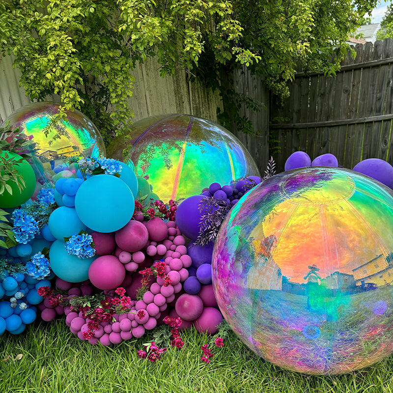 Rainbow Color Inflatable Mirror Ball Reusable Big Bubble Balloon-ubackdrop