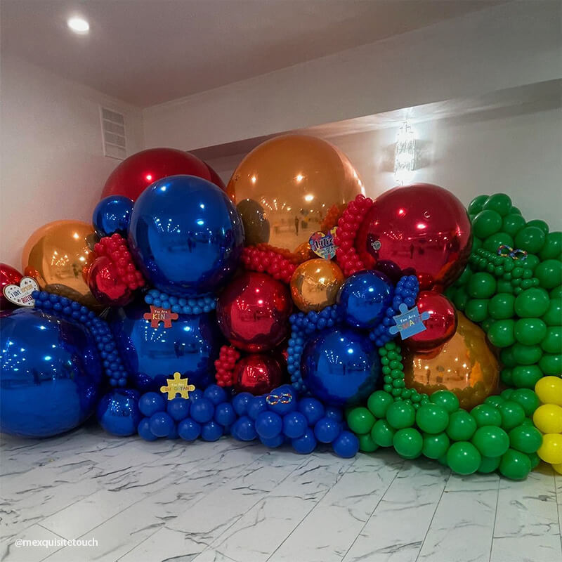 Orange Inflatable Mirror Ball Reusable Big Bubble Balloon-ubackdrop