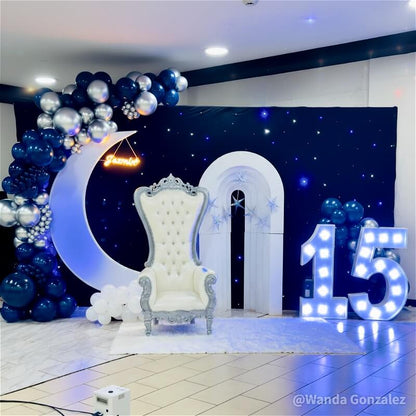6.5ft Portable Crescent Moon Shape Stand for Baby Showers & Birthday & Wedding Events