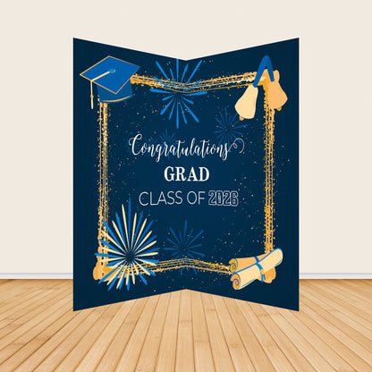 Congrats Grad 2026 Graduation Backdrop Cover for Book Frame Stand