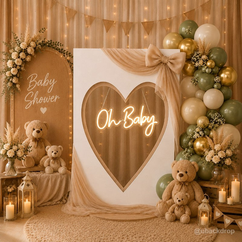4x7ft Cutout Heart Frame for Wedding Party Decor Backdrop Stand-ubackdrop