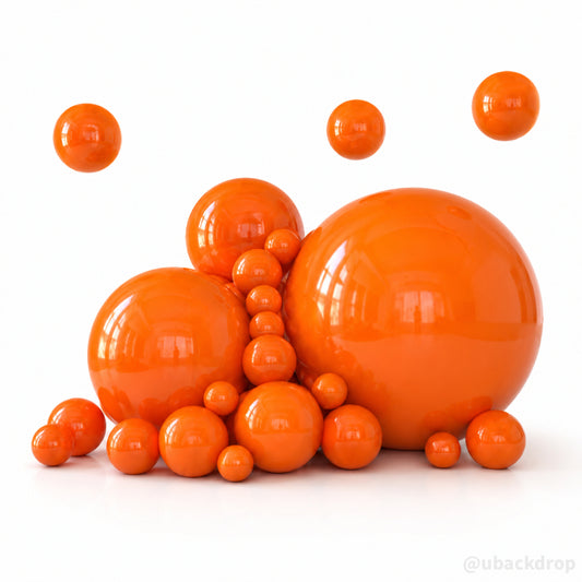Orange Big Matte Inflatable Balls – Reusable Party & Event Decor-ubackdrop