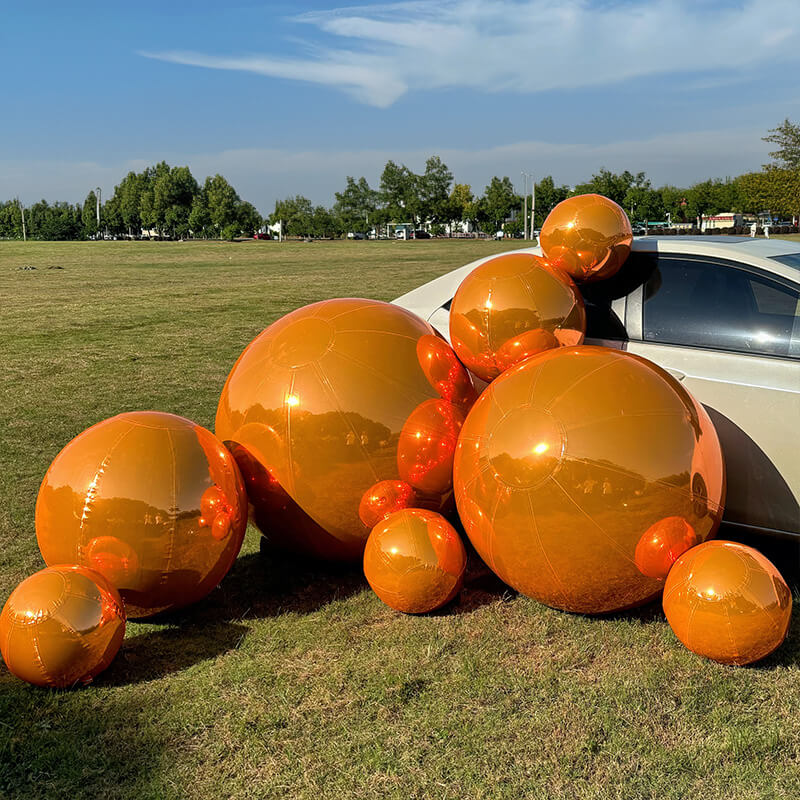 Orange Inflatable Mirror Ball Reusable Big Bubble Balloon – ubackdrop