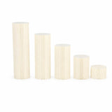 5PCS Paper Cylinder Pedestal Stand Set with Tulle Covers for Wedding & Party Decor